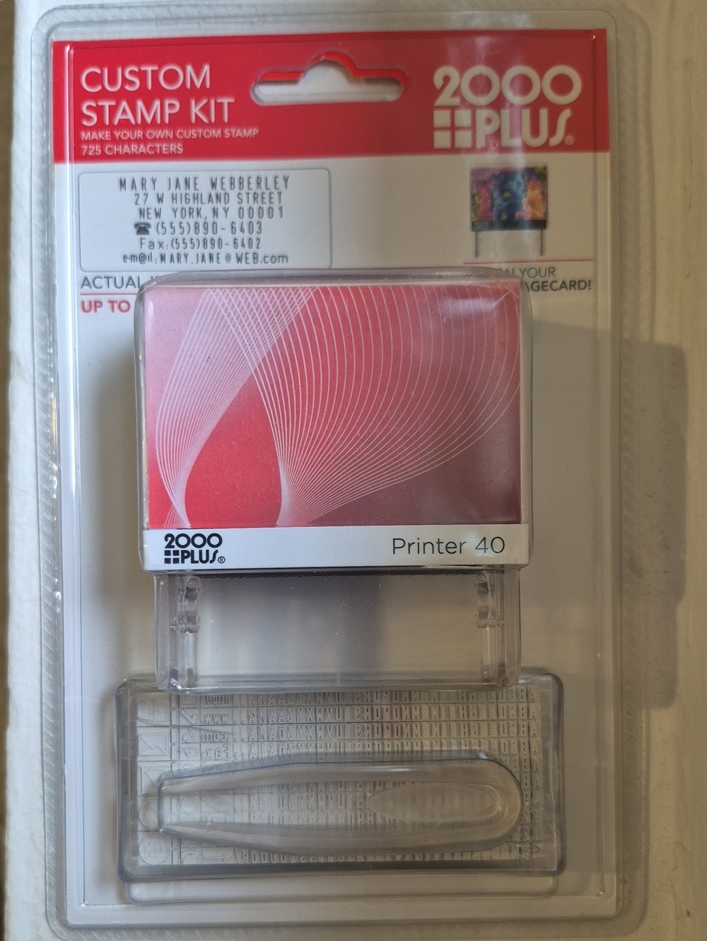 New 2000 PLUS Printer 40 Custom Self-Inking Stamp Kit DIY